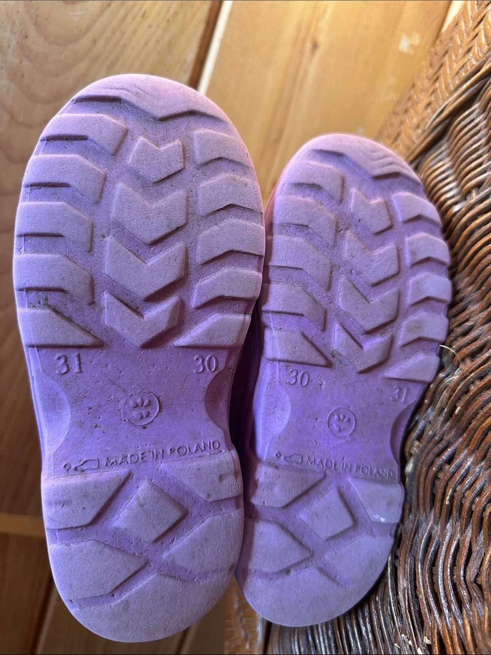 Lemigo Purple liner rain boot kid 30/31 12-12.5